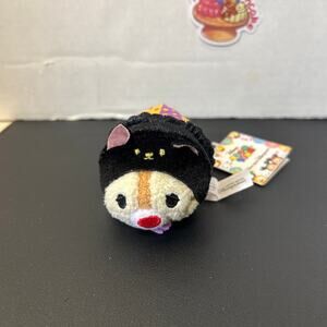 Disney Store Tsum Tsum Mini Plush 3.5" JAPAN Black Cat Dale Halloween Red Nose